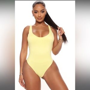 Leanne Double Lined Bodysuit - Yellow